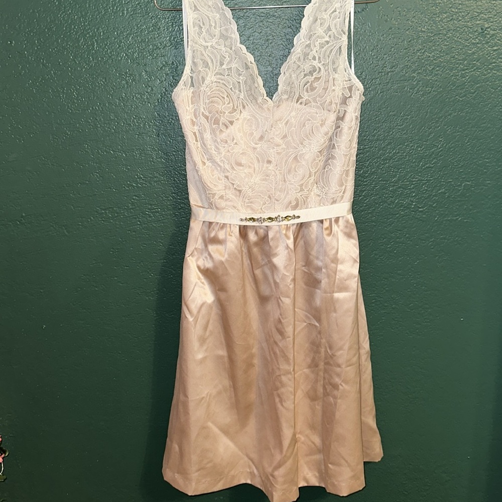 After Six Beige Bridesmaid Dress
